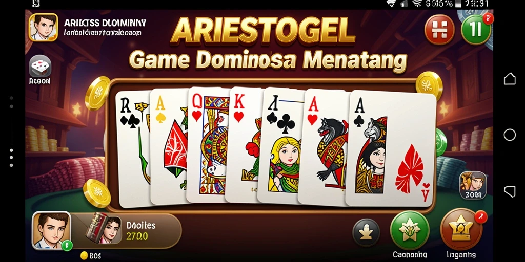 Screenshot ARIESTOGEL menampilkan gameplay domino yang seru dan interaktif.