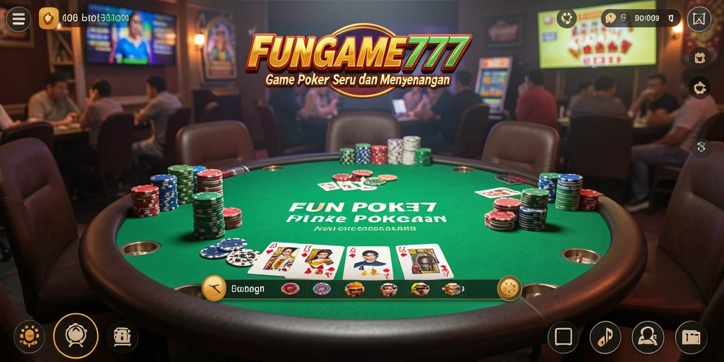 Tampilan screenshot gameplay Poker FUNGAME777 yang menarik.