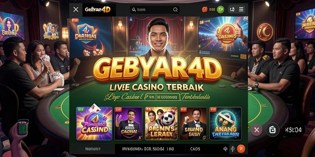 Tampilan gameplay GEBYAR4D dengan dealer profesional dan pemain aktif.