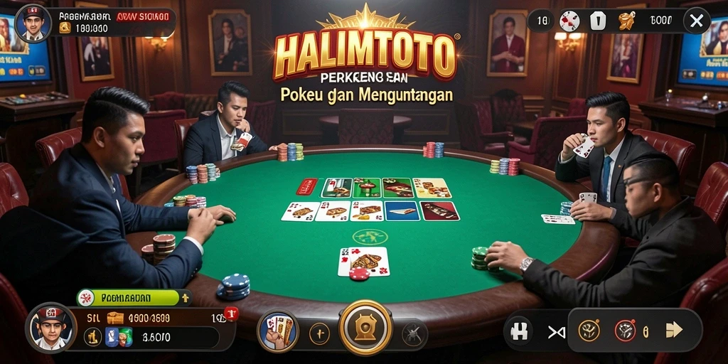 Screenshot gameplay HALIMTOTO menampilkan serunya bermain poker.