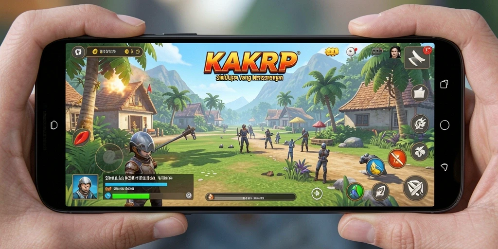 Tampilan gameplay KAKRP yang menarik dengan berbagai aktivitas simulasi.