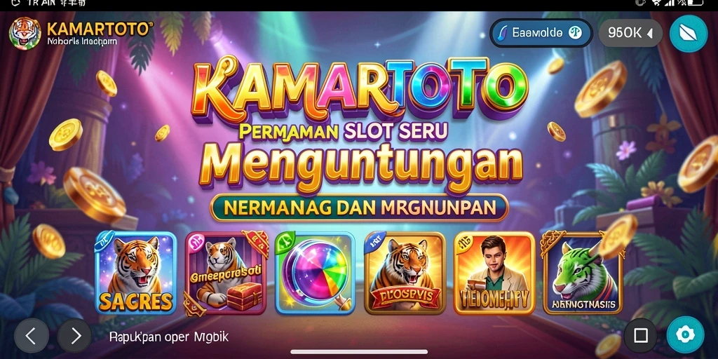 Tampilan gameplay KAMARTOTO dengan simbol slot yang berkilau.