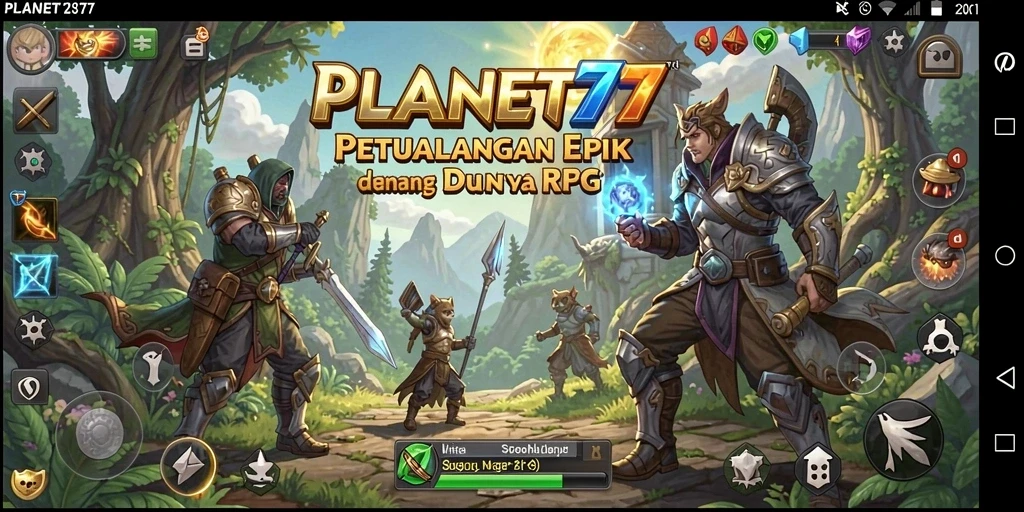 Tampilan gameplay menarik dalam <strong>PLANET77</strong> dengan karakter dan lingkungan yang memukau.