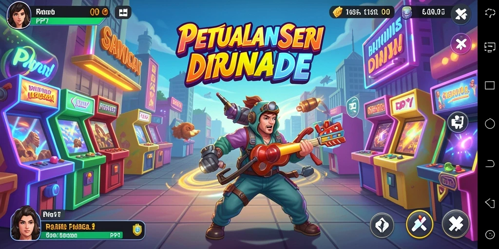 Screenshot PP7 menunjukkan aksi seru dalam gameplay Arcade.