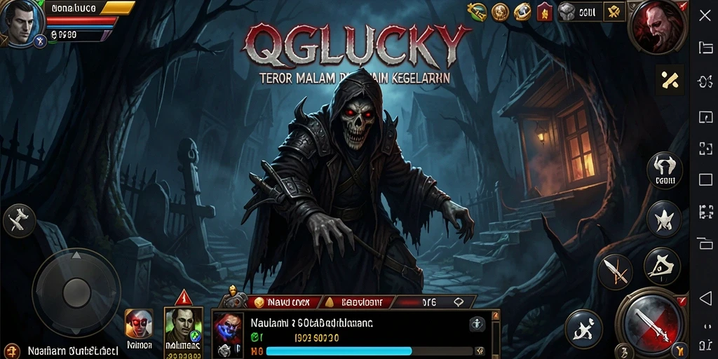 Screenshot QGLUCKY menampilkan suasana mencekam dan gameplay Horror.