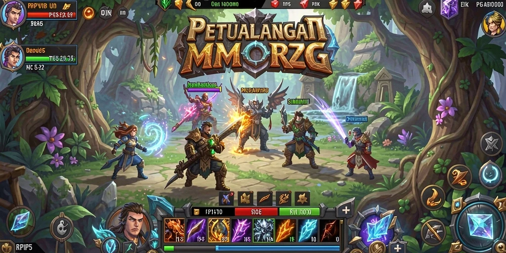 Tampilan menarik dari gameplay RPVIP5 dalam dunia MMORPG.