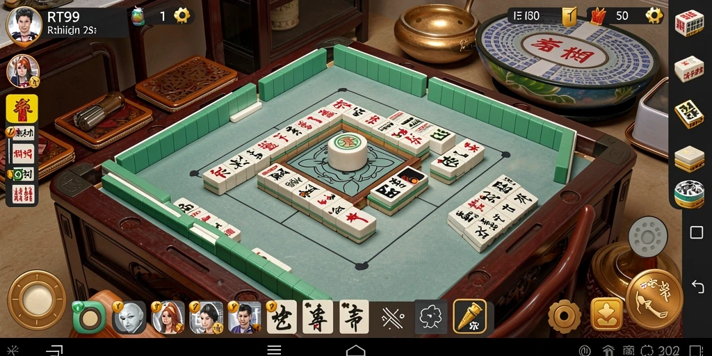 Screenshot gameplay RT99 yang menarik dalam permainan Mahjong.