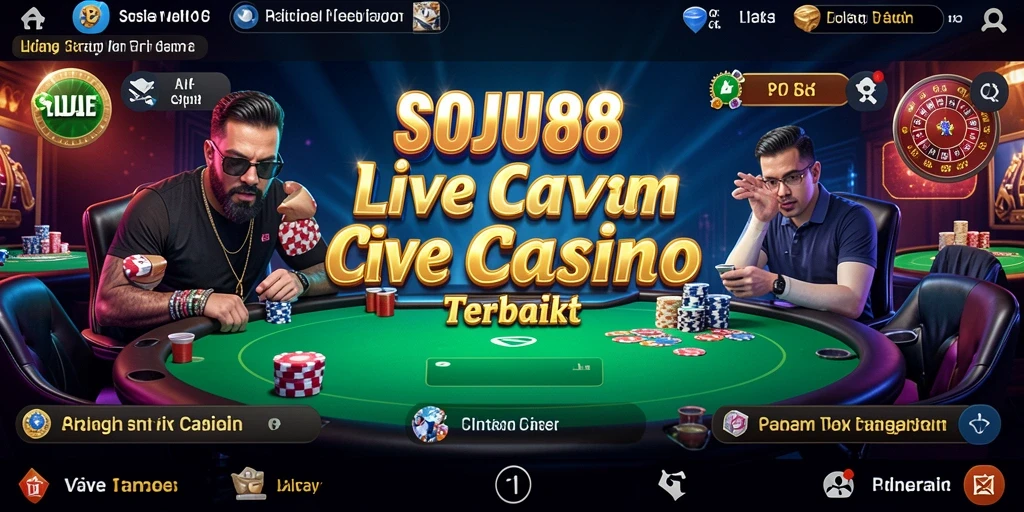 Screenshot SOJU88 menampilkan dealer profesional dalam sesi permainan live casino.
