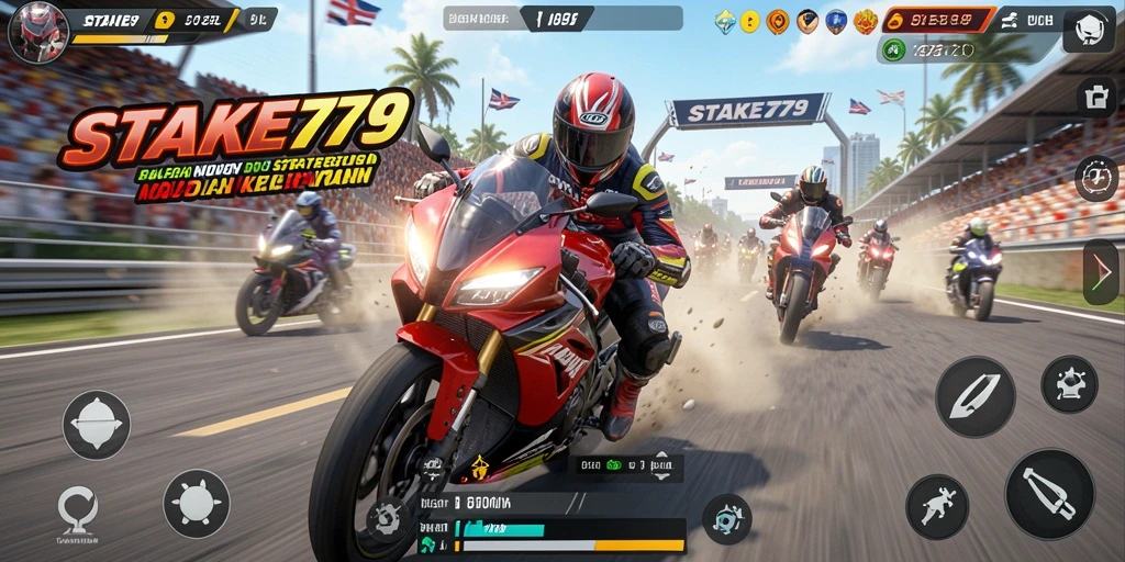 Tampilan gameplay STAKE779 yang mendebarkan di lintasan balap.