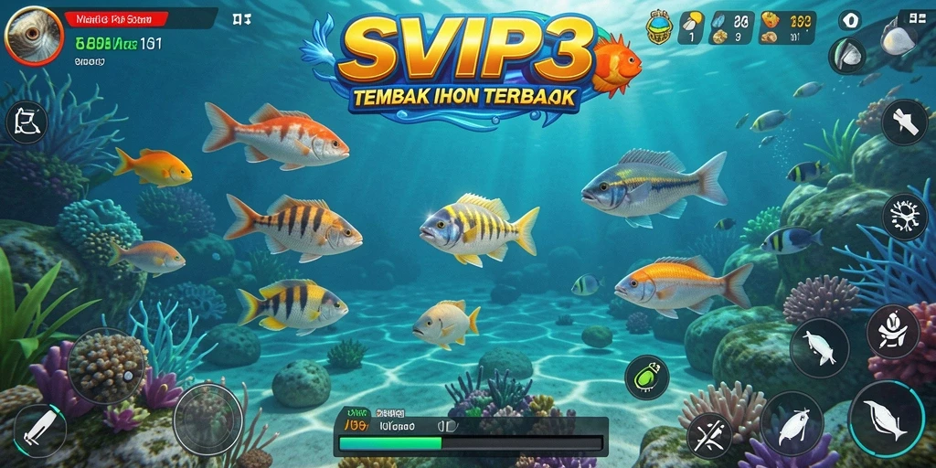 Tampilan gameplay seru di <strong>SVIP3</strong> saat menembak ikan.