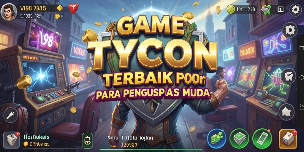 Tangkapan layar gameplay V98 menampilkan interaksi bisnis yang intens.