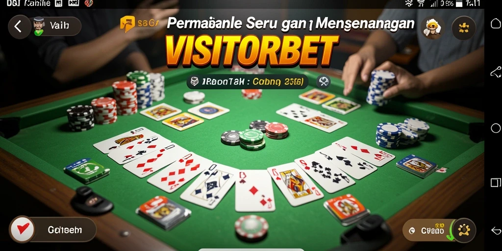 Tampilan seru gameplay Gaple di VISITORBET.
