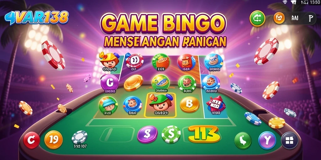 Tampilan utama gameplay WAR138 dengan suasana bingo yang ceria.